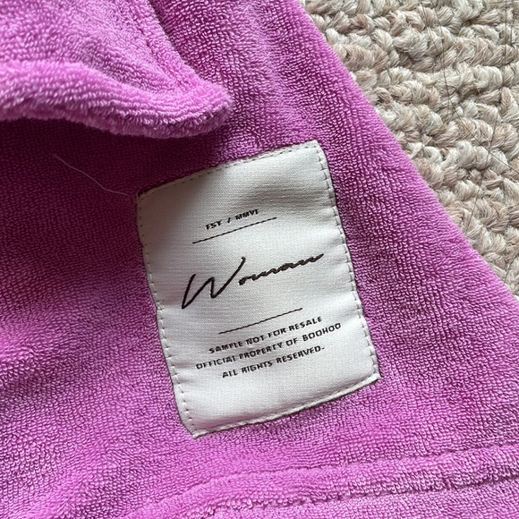 Lilac purple terry cloth romper jumpsuit - Picture 6 of 8